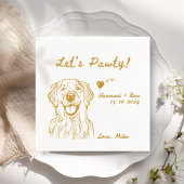 Serviette En Papier Pawty Minimalist Funny Chien Simple Mariage