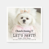 Serviette En Papier Pawty Photo Pet Anniversaire (Devant)