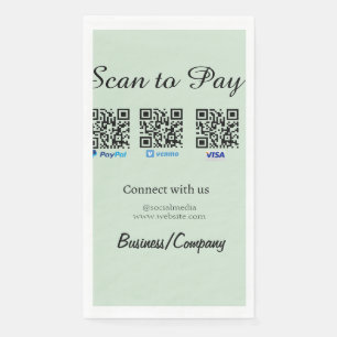 Serviette En Papier paypal venmo carte visa scan pour payer QR médias