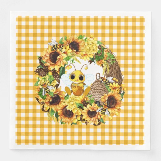 Serviette En Papier Pays Abeille (Devant)