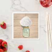Serviette En Papier Pays Bois Rustique Mason Jar Hydrangea (En situation)