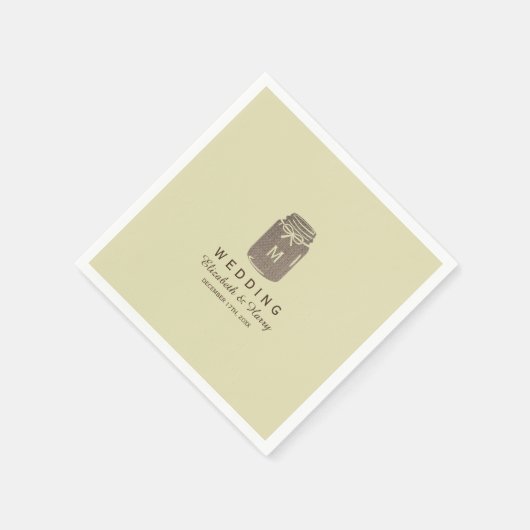 Serviette En Papier Pays Burlap Mason Jar Mariage (Coin)