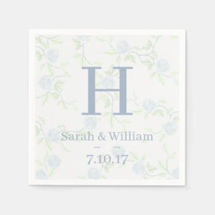 Serviette En Papier Pays Élégant bleu clair Rose Mariage