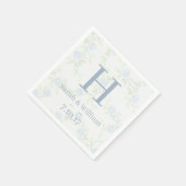 Serviette En Papier Pays Élégant bleu clair Rose Mariage (Coin)