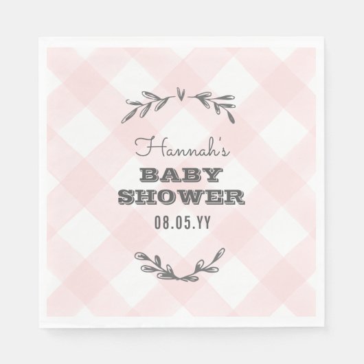 Serviette En Papier Pays En vichy Baby shower (Devant)