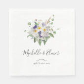 Serviette En Papier Pays Fleurs sauvages Vert Posy Mariage (Devant)