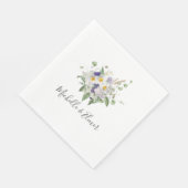 Serviette En Papier Pays Fleurs sauvages Vert Posy Mariage (Coin)