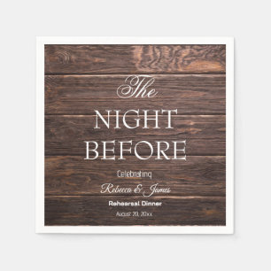 Serviette En Papier Pays La Nuit Avant Le Dîner De Répétition Rustique