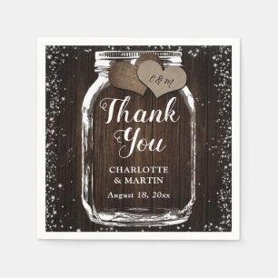 Serviette En Papier Pays Mason Jar Grange Mariage Merci en bois