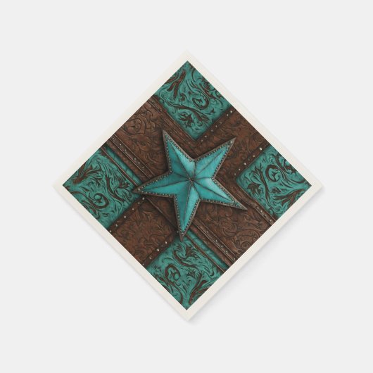 Serviette En Papier Pays occidental rustique Cowboy Texas Lone Star (Coin)