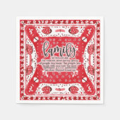 Serviette En Papier Pays Red Bandana Summer Famille Réunion (Devant)