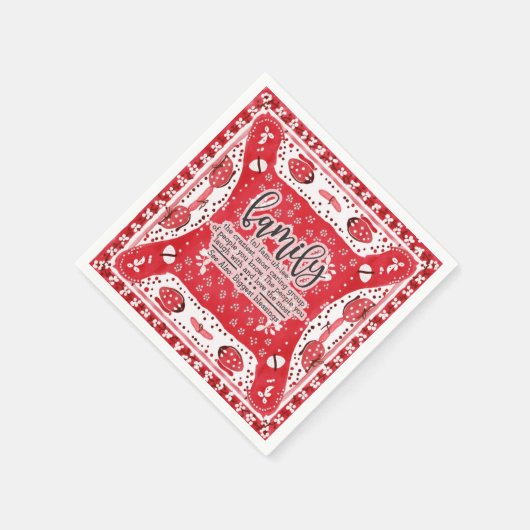 Serviette En Papier Pays Red Bandana Summer Famille Réunion (Coin)