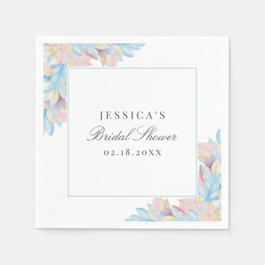 Serviette En Papier Pays romantique Fête des mariées botanique chic (Devant)