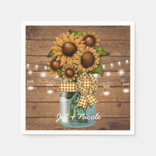 Serviette En Papier Pays Russe Mason Jar avec tournesol (Devant)