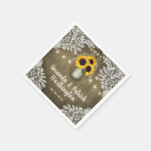 Serviette En Papier Pays Russe Tournesol Mason Jar Mariage serviettes (Coin)