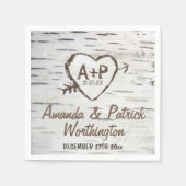 Serviette En Papier Pays Rustic Birch Tree Bark Mariage serviettes (Devant)