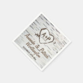 Serviette En Papier Pays Rustic Birch Tree Bark Mariage serviettes (Coin)