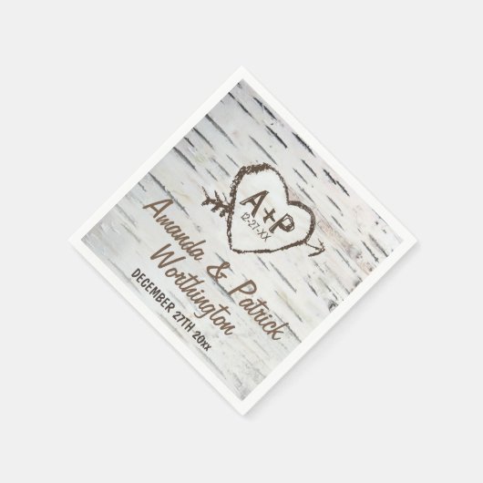 Serviette En Papier Pays Rustic Birch Tree Bark Mariage serviettes (Coin)