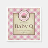 Serviette En Papier Pays rustique En vichy Cupcake Baby Q (Devant)