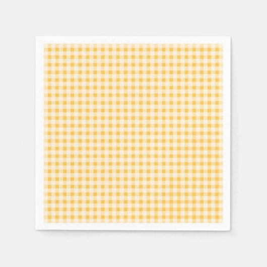 SERVIETTE EN PAPIER PAYS RUSTIQUE JAUNE EN VICHY NAPKIN (Devant)