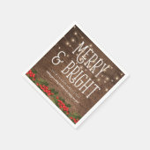 Serviette En Papier Pays rustique Joyeux et Noël brillant (Coin)
