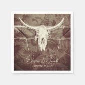 Serviette En Papier Pays rustique Ouest Brown Tournesol Taureau crâne (Devant)