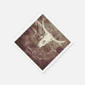 Serviette En Papier Pays rustique Ouest Brown Tournesol Taureau crâne (Coin)