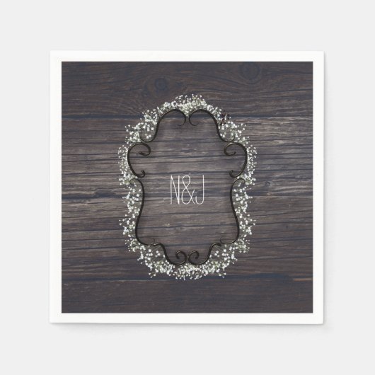 Serviette En Papier Pays rustique Western Babys Respiration & Bois (Devant)