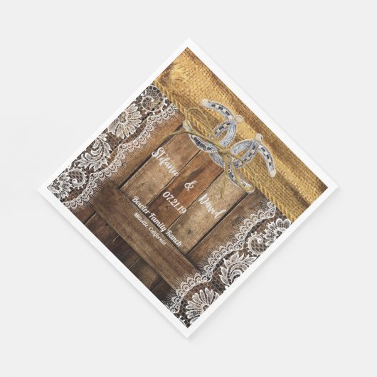 Serviette En Papier Pays Rustique Western Mariage Papier Napkin (Coin)