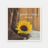 Serviette En Papier Pays Sunflower Mariage Ouest (Devant)