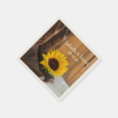 Serviette En Papier Pays Sunflower Mariage Ouest (Coin)