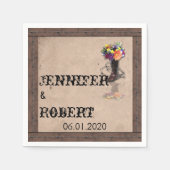 Serviette En Papier Pays Western Barbed Wire Mariage Napkin (Devant)