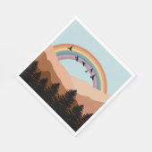 Serviette En Papier Paysage Abstrait Arbres forestiers Arc-en-ciel et  (Coin)