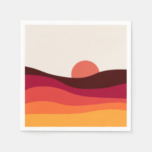 Serviette En Papier Paysage abstrait avec la mer au coucher du soleil
