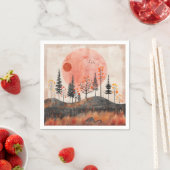 Serviette En Papier Paysage Abstrait de Boho (13) (En situation)