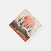Serviette En Papier Paysage Abstrait de Boho (13) (Coin)