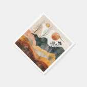 Serviette En Papier Paysage Abstrait de Boho (15) (Coin)