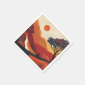 Serviette En Papier Paysage Abstrait de Boho (19) (Coin)