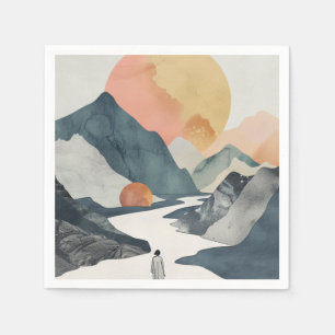 Serviette En Papier Paysage Abstrait de Boho (2)