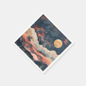 Serviette En Papier Paysage Abstrait de Boho (24) (Coin)