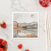 Serviette En Papier Paysage Abstrait de Boho (3) (En situation)