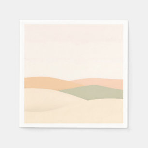 Serviette En Papier Paysage Abstrait minimaliste avec collines roulant
