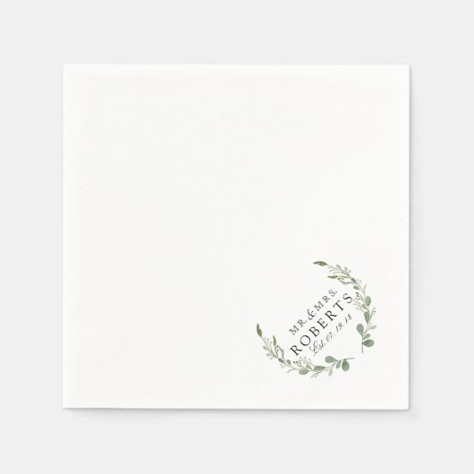 Serviette En Papier Paysage agricole | Mariage de nom personnalisé (Devant)