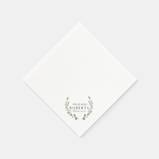 Serviette En Papier Paysage agricole | Mariage de nom personnalisé (Coin)
