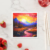 Serviette En Papier Paysage Ai (En situation)