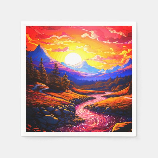 Serviette En Papier Paysage Ai (Devant)