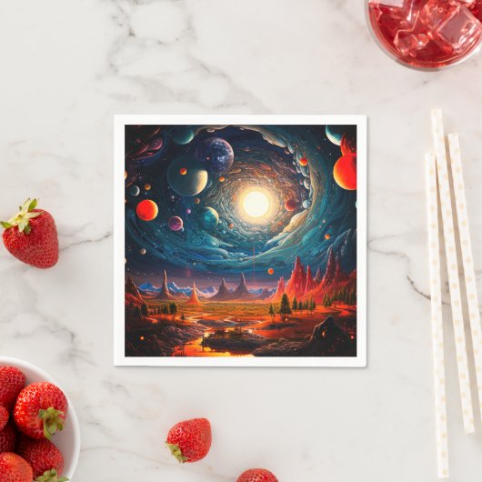 Serviette En Papier Paysage Ai (En situation)