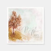 Serviette En Papier Paysage aquarelle M. & Mme. Automne Gold ID786 (Devant)