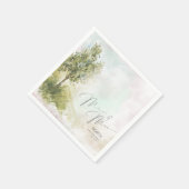 Serviette En Papier Paysage aquarelle M. & Mme Sage Green ID786 (Coin)