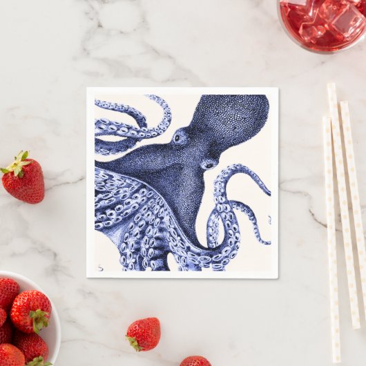 Serviette En Papier Paysage Bleu Octopus (En situation)